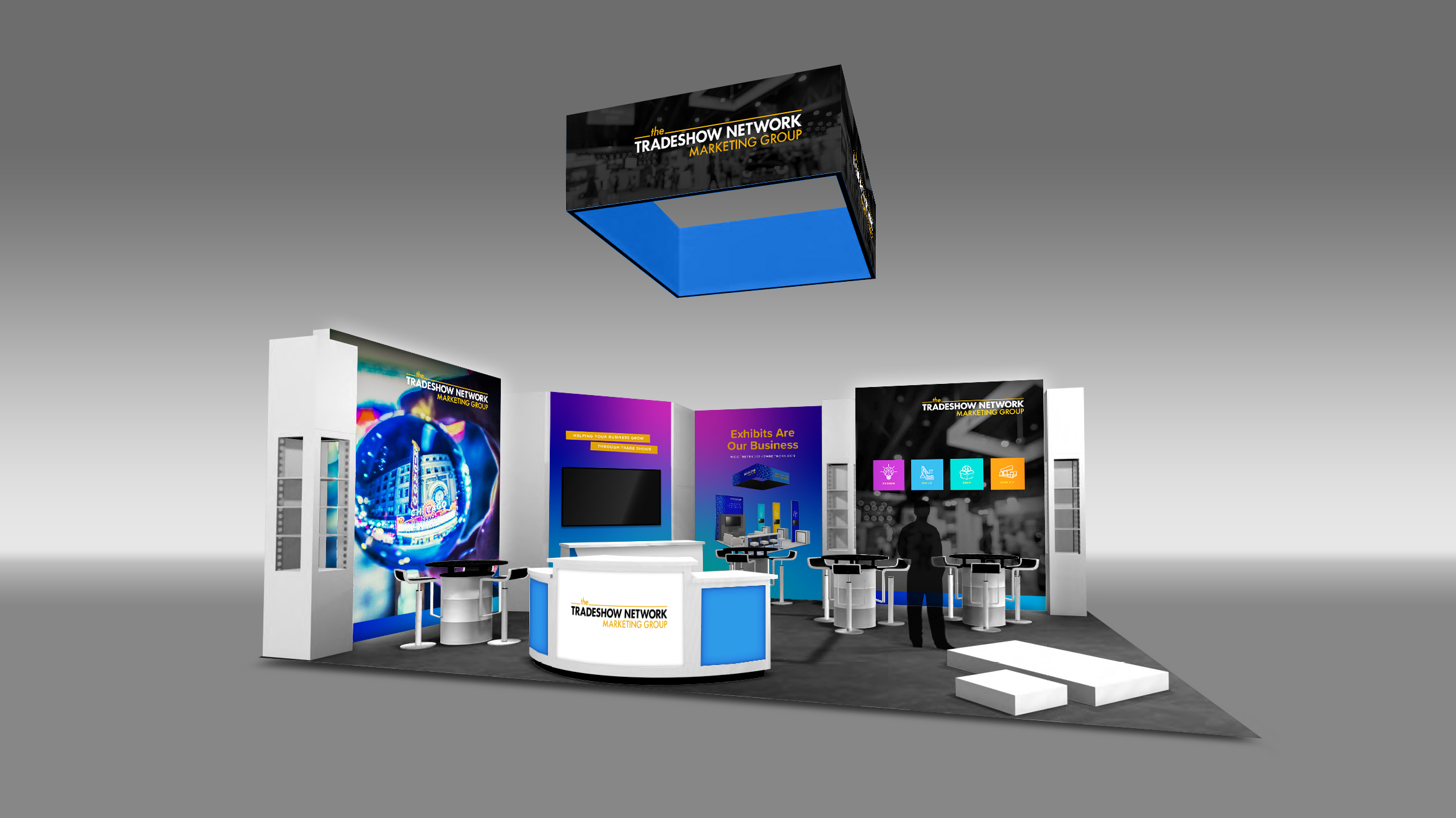 20x30 Corner Exhibit Rental Booth 20x30 Exhibit